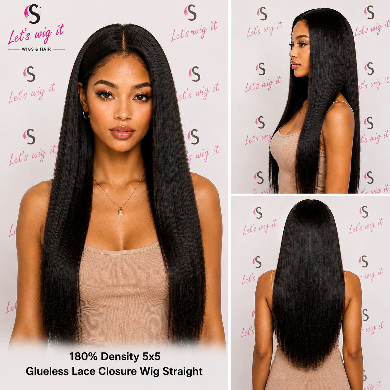 180% Density 5x5 Glueless Lace Closure Wig Straight