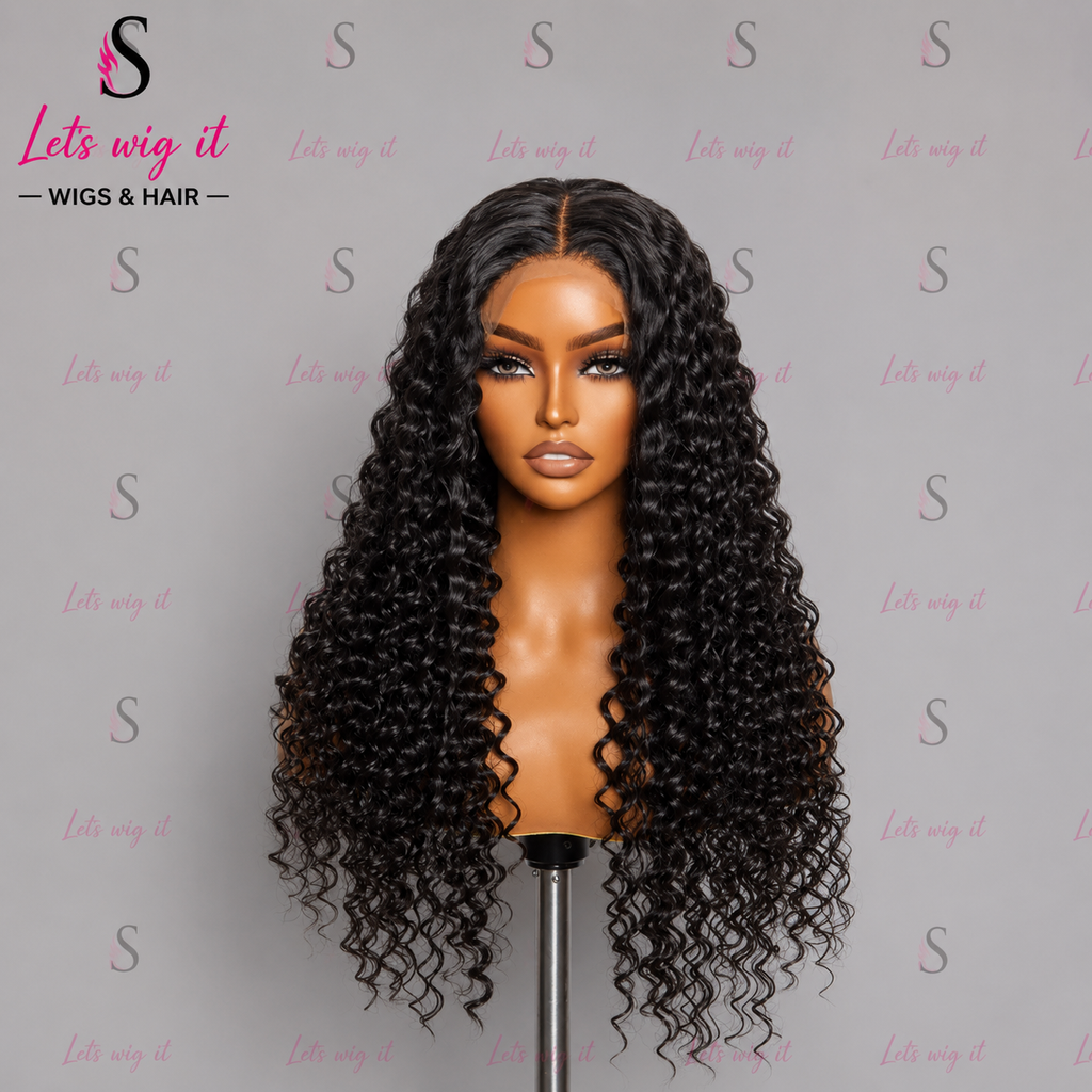 180% Density 5x5 Glueless Lace Closure Wig Deep Wave