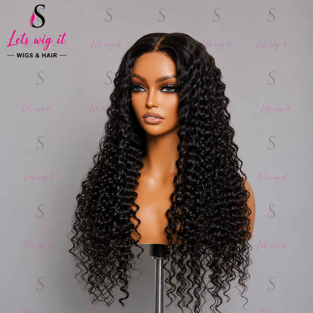 180% Density 5x5 Glueless Lace Closure Wig Deep Wave