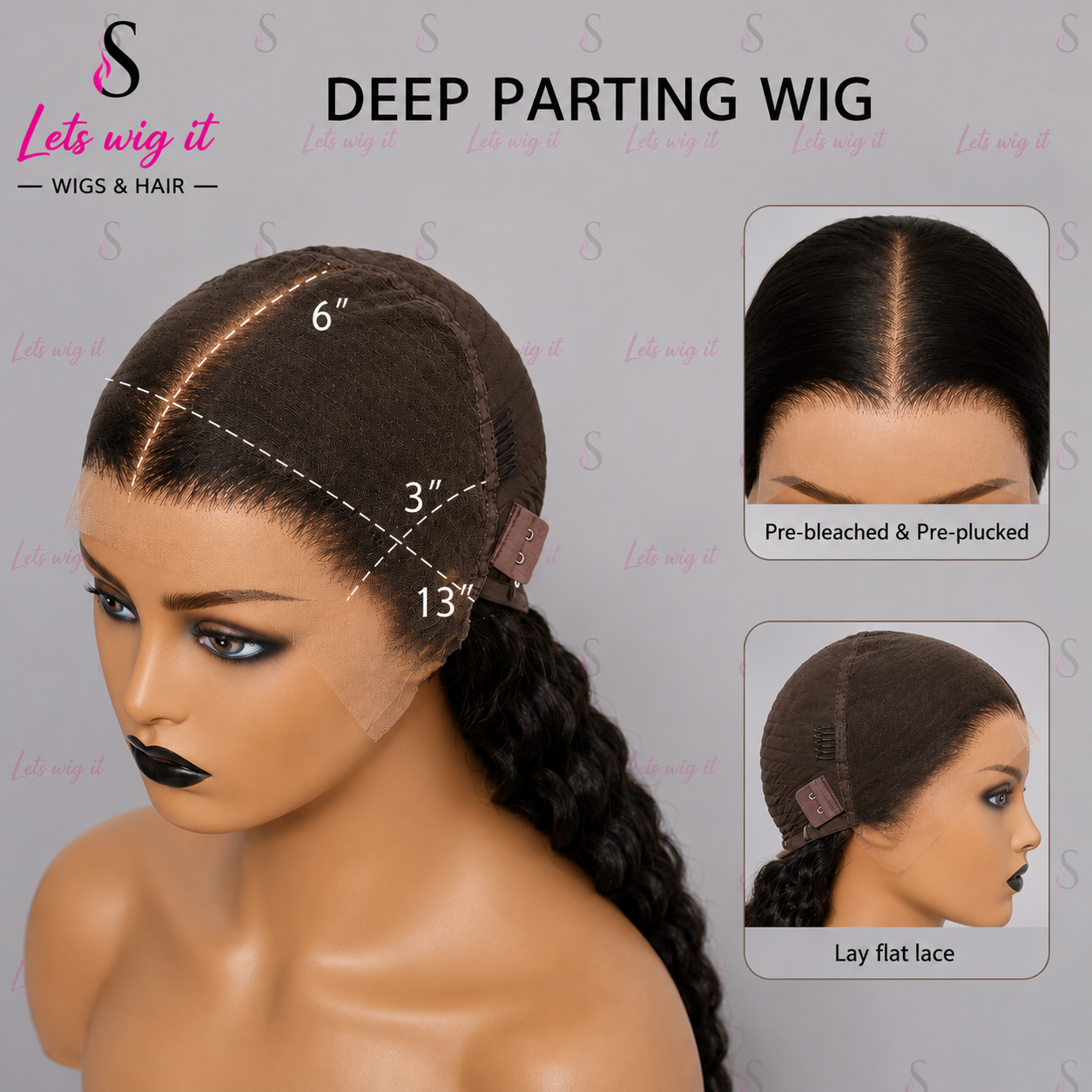 150% Density 13x6 PartingMax Glueless Lace Wigs 3D Cap Pre-Bleached