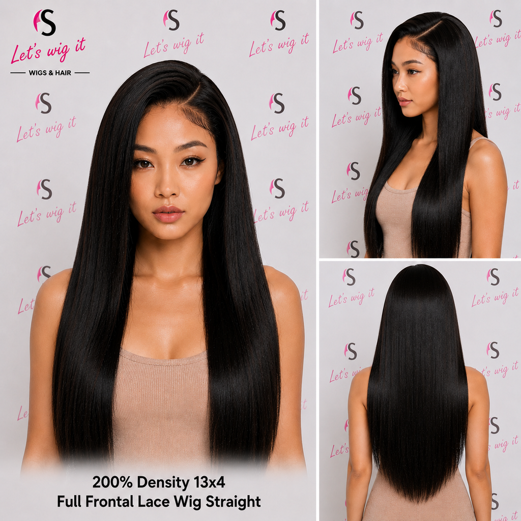 200% Density 13x4 Full Frontal Lace Wig Straight