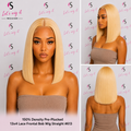 150% Density Pre-Plucked 13x4 Lace Frontal Bob Wig Straight #613