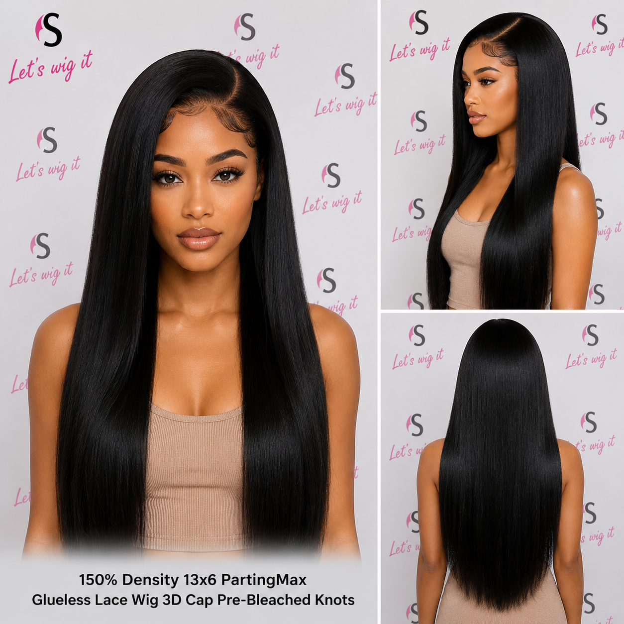 150% Density 13x6 PartingMax Glueless Lace Wig 3D Cap Pre-Bleached