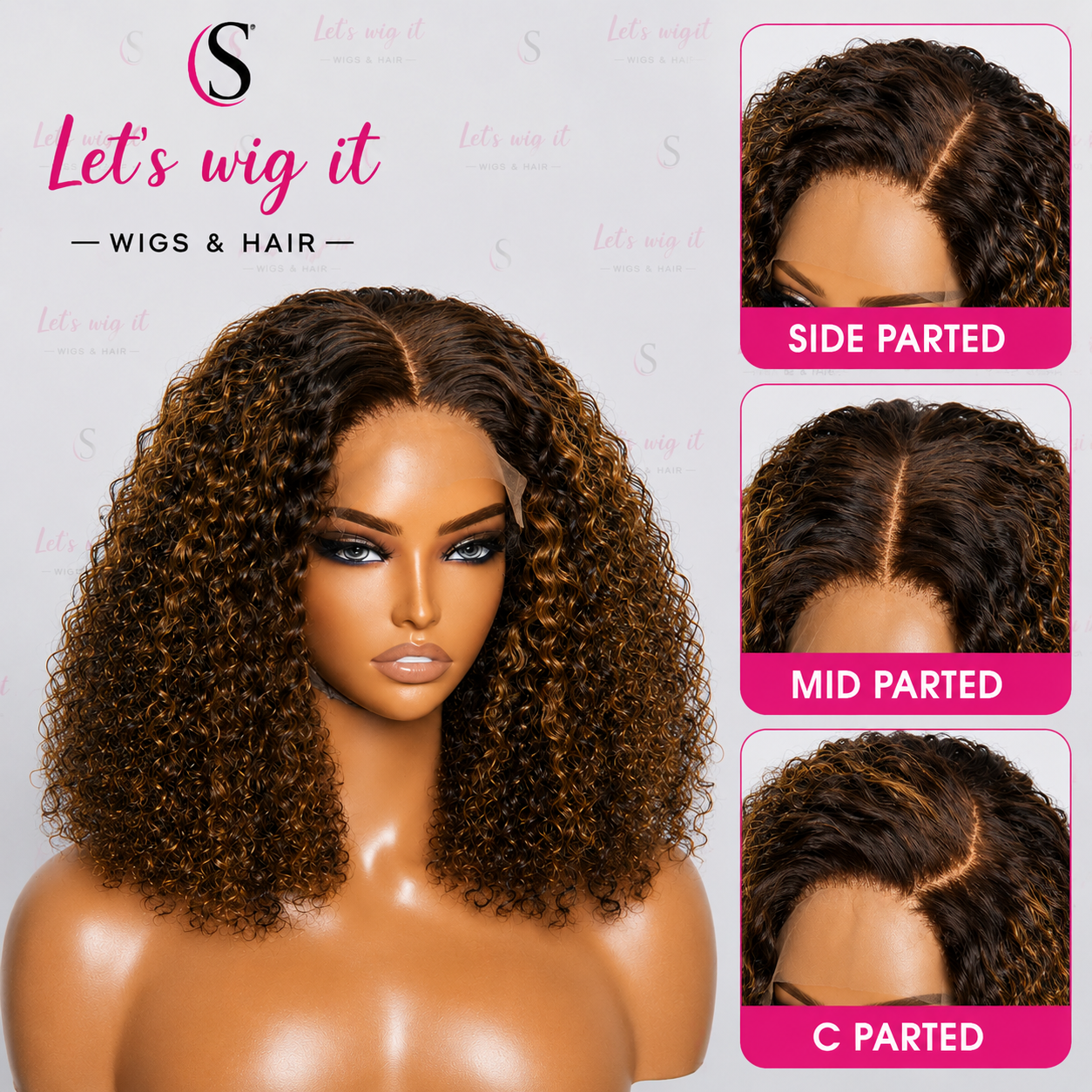 150% Density 5x5 Closure Lace Wig Kinky Curly 14 Inch
