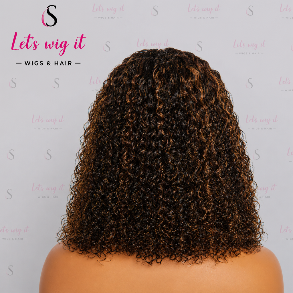 150% Density 5x5 Closure Lace Wig Kinky Curly 14 Inch