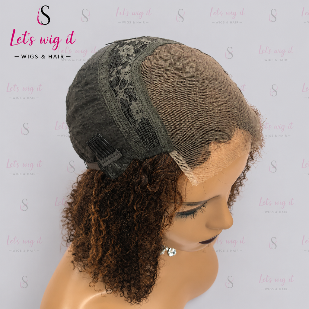 150% Density 5x5 Closure Lace Wig Kinky Curly 14 Inch