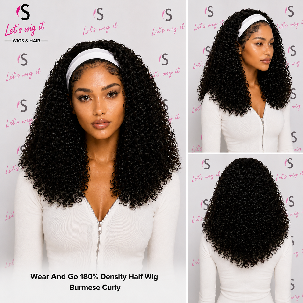 Wear And Go 180% Density Half Wig Burmese Curly