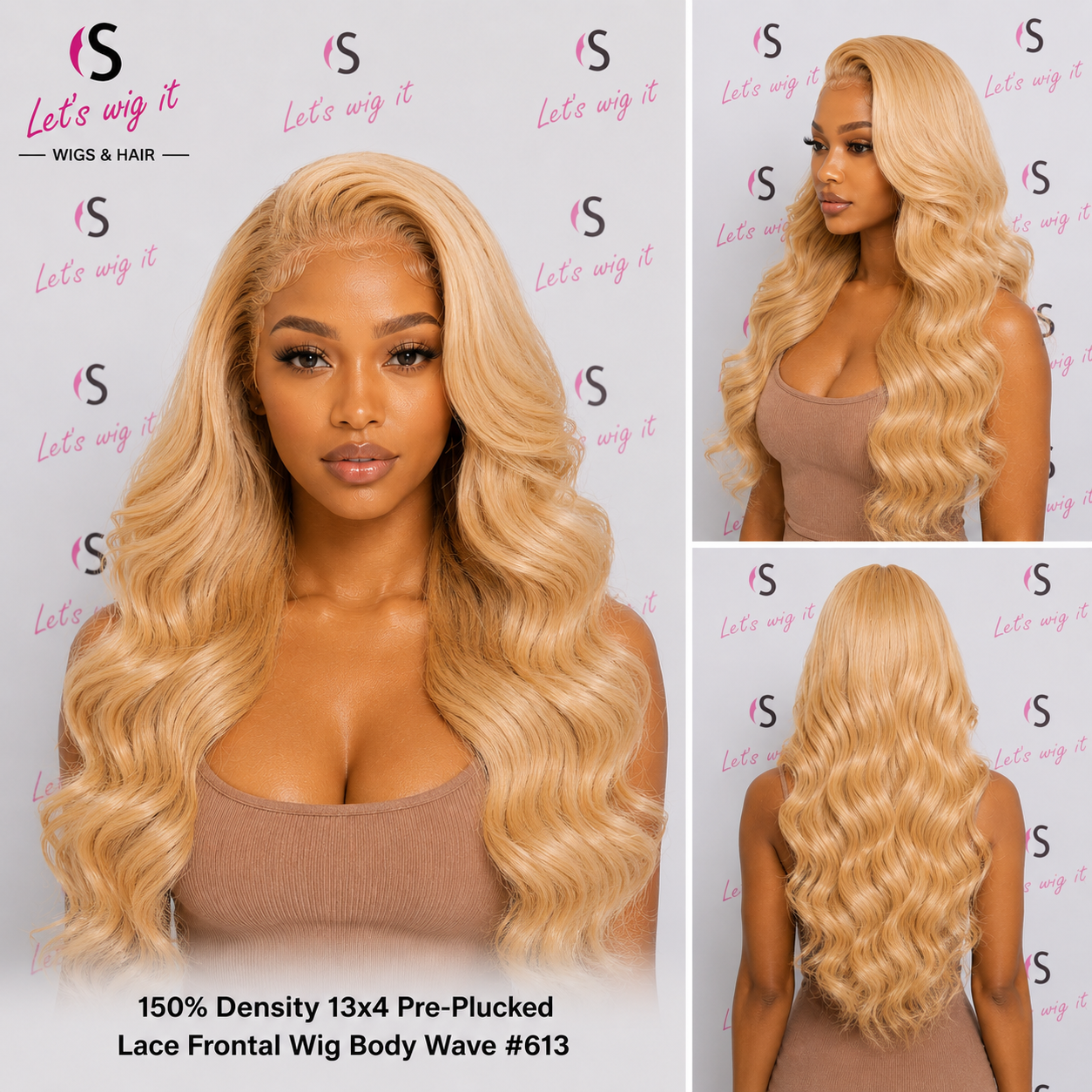 150% Density 13x4 Pre-Plucked Lace Frontal Wig Body Wave #613
