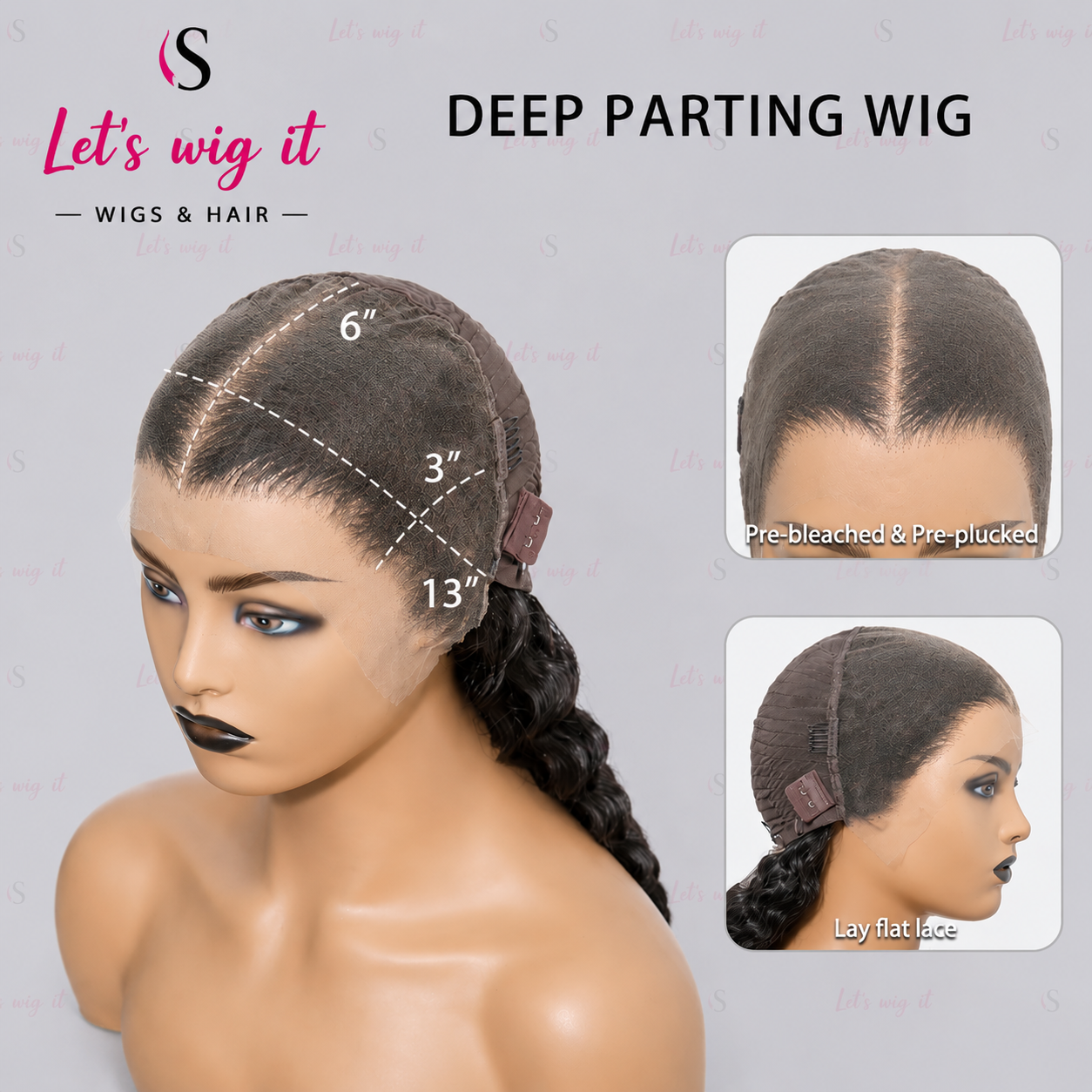 150% Density 13x6 PartingMax Glueless Lace Wig 3D Cap Pre-Bleached