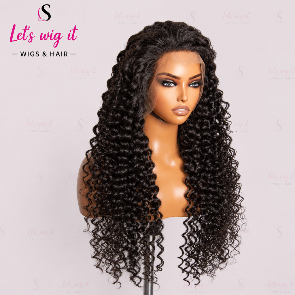 200% Density 13x4 Full Frontal Lace Wig Deep Wave