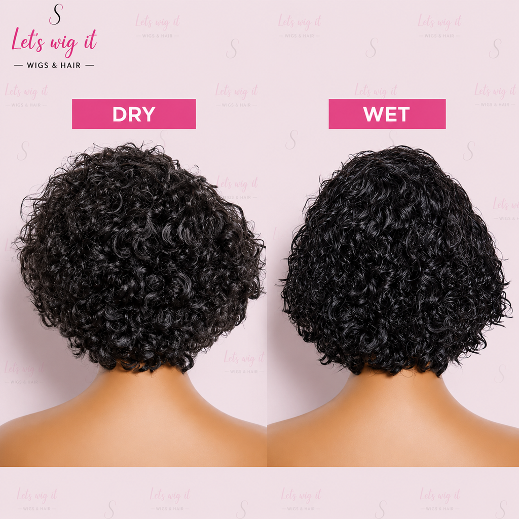 150% Density 13x4 Pre-Bleached Knots Frontal Lace Wig 8 Inch Short Curly