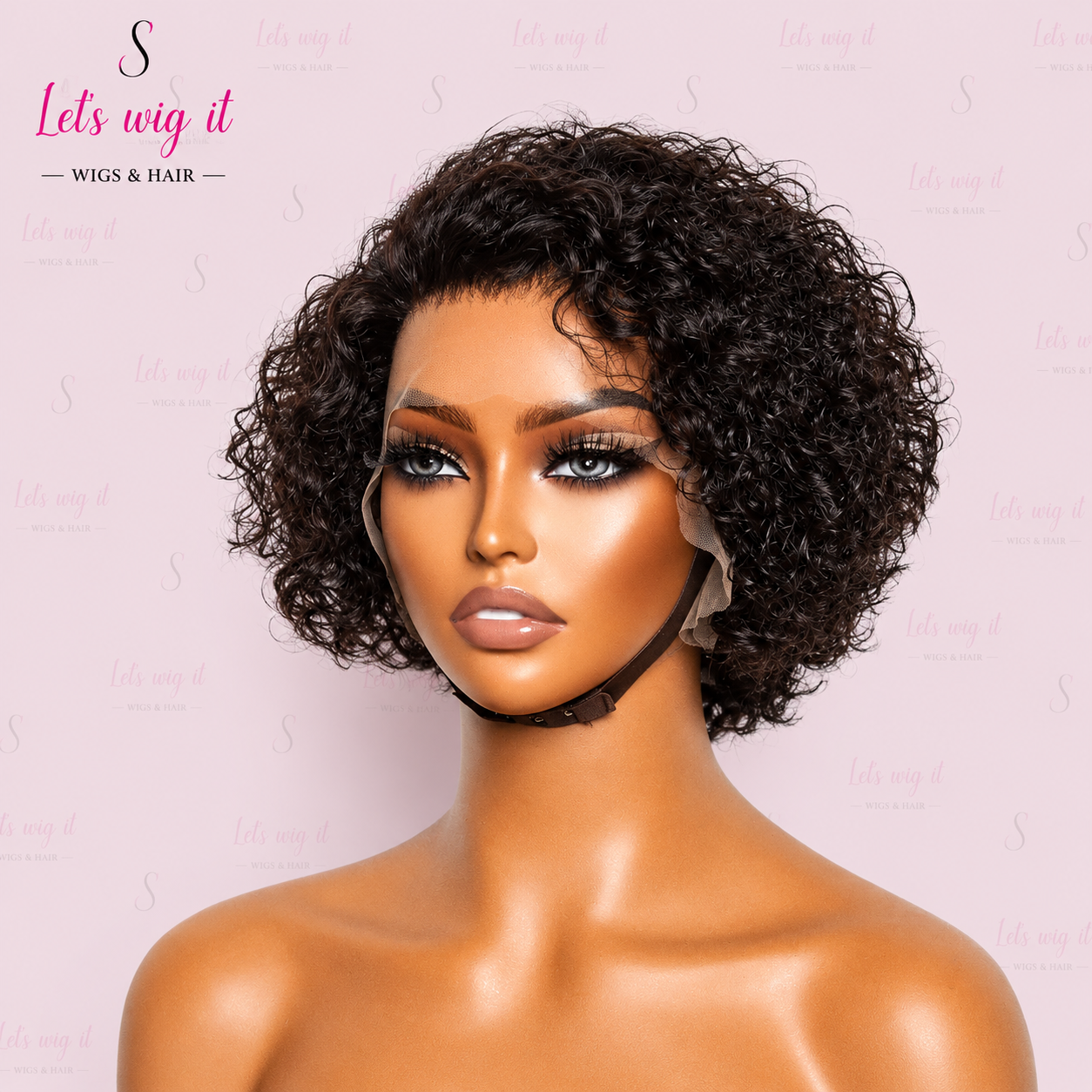 150% Density 13x4 Pre-Bleached Knots Frontal Lace Wig 8 Inch Short Curly
