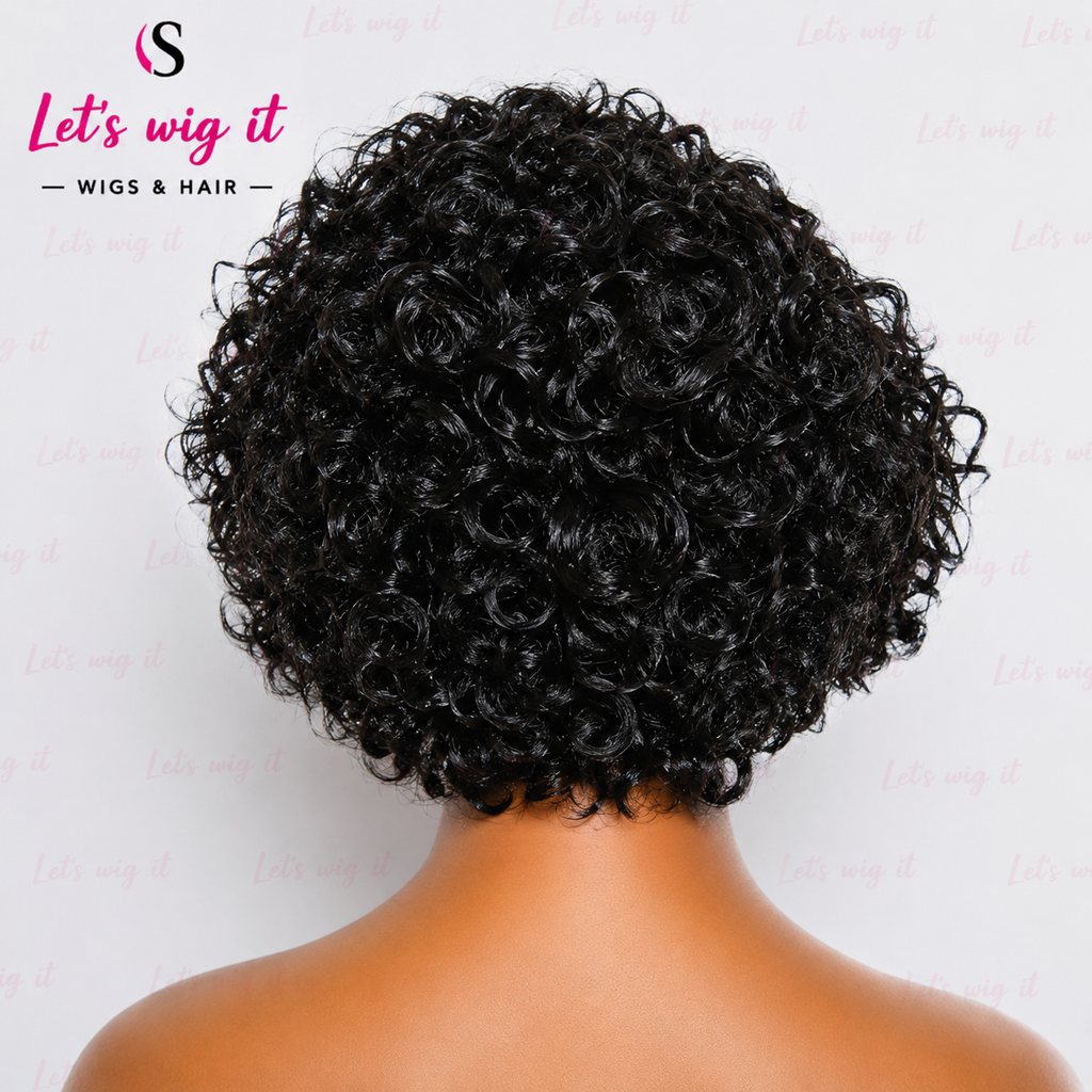 150% Density 13x4 Pre-Bleached Knots Frontal Lace Wig 8 Inch Short Curly