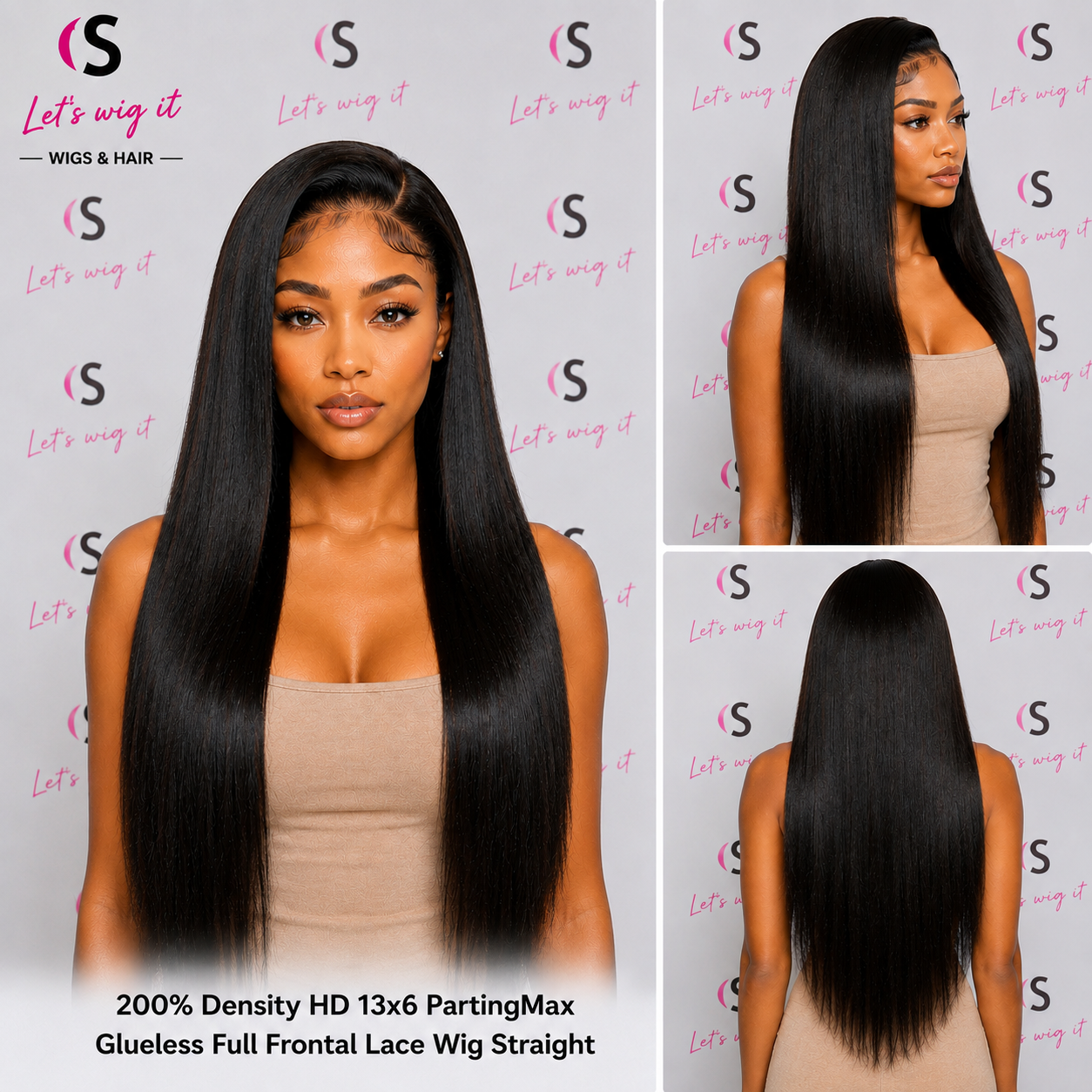 200% Density HD 13x6 PartingMax Glueless Full Frontal Lace Wig Straight