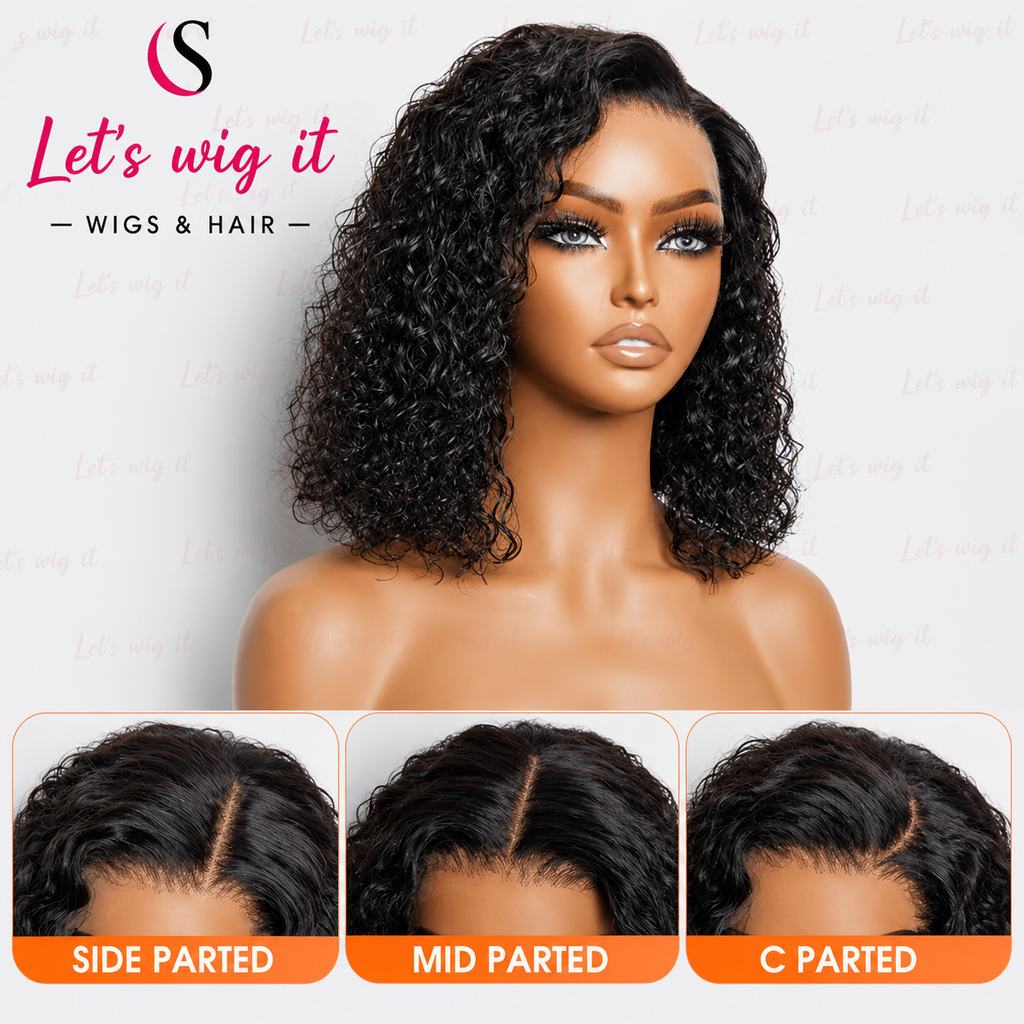 150% Density 13x4 Pre-Plucked Lace Frontal Bob Wig Water Wave