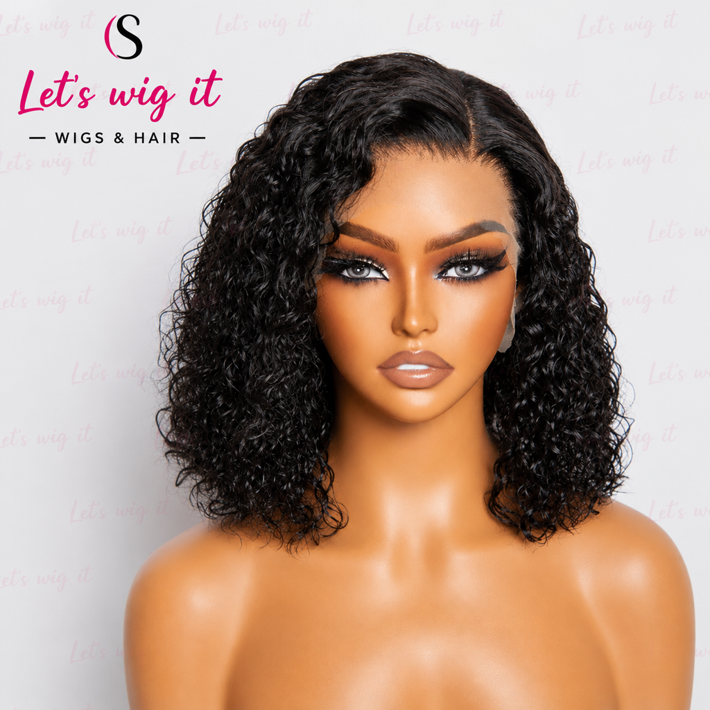 150% Density 13x4 Pre-Plucked Lace Frontal Bob Wig Water Wave