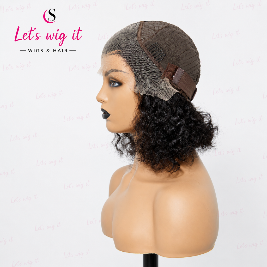150% Density 13x4 Pre-Plucked Lace Frontal Bob Wig Water Wave