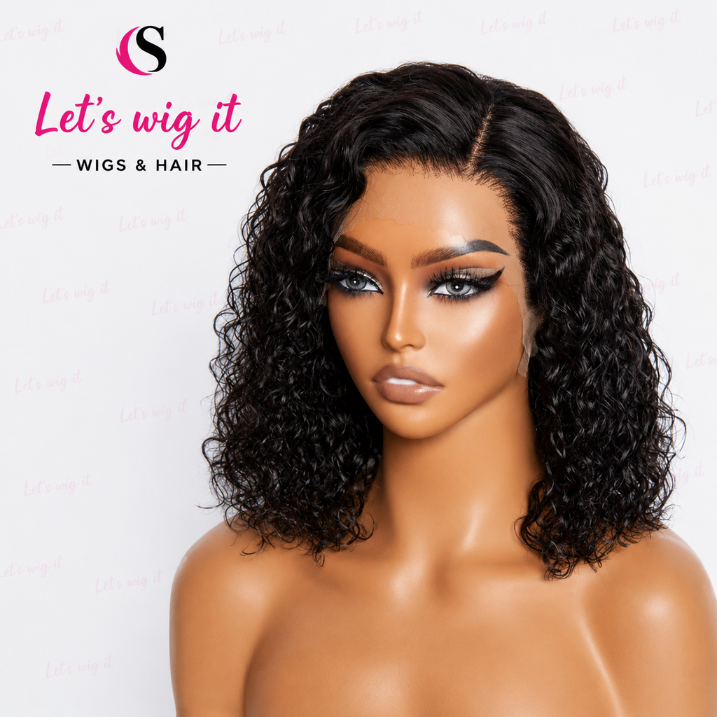 150% Density 13x4 Pre-Plucked Lace Frontal Bob Wig Water Wave
