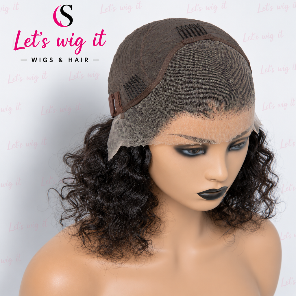 150% Density 13x4 Pre-Plucked Lace Frontal Bob Wig Water Wave