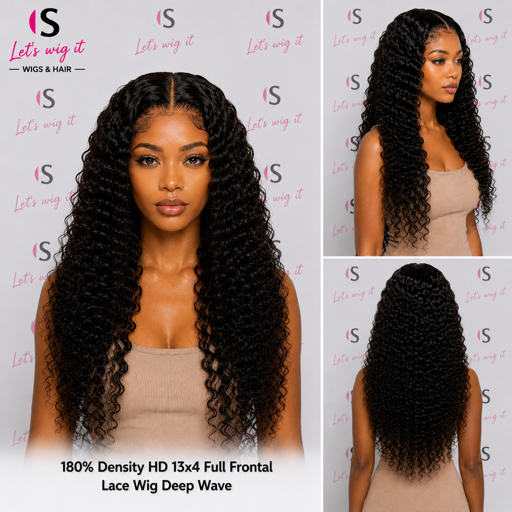 180% Density HD 13x4 Full Frontal Lace Wig Deep Wave