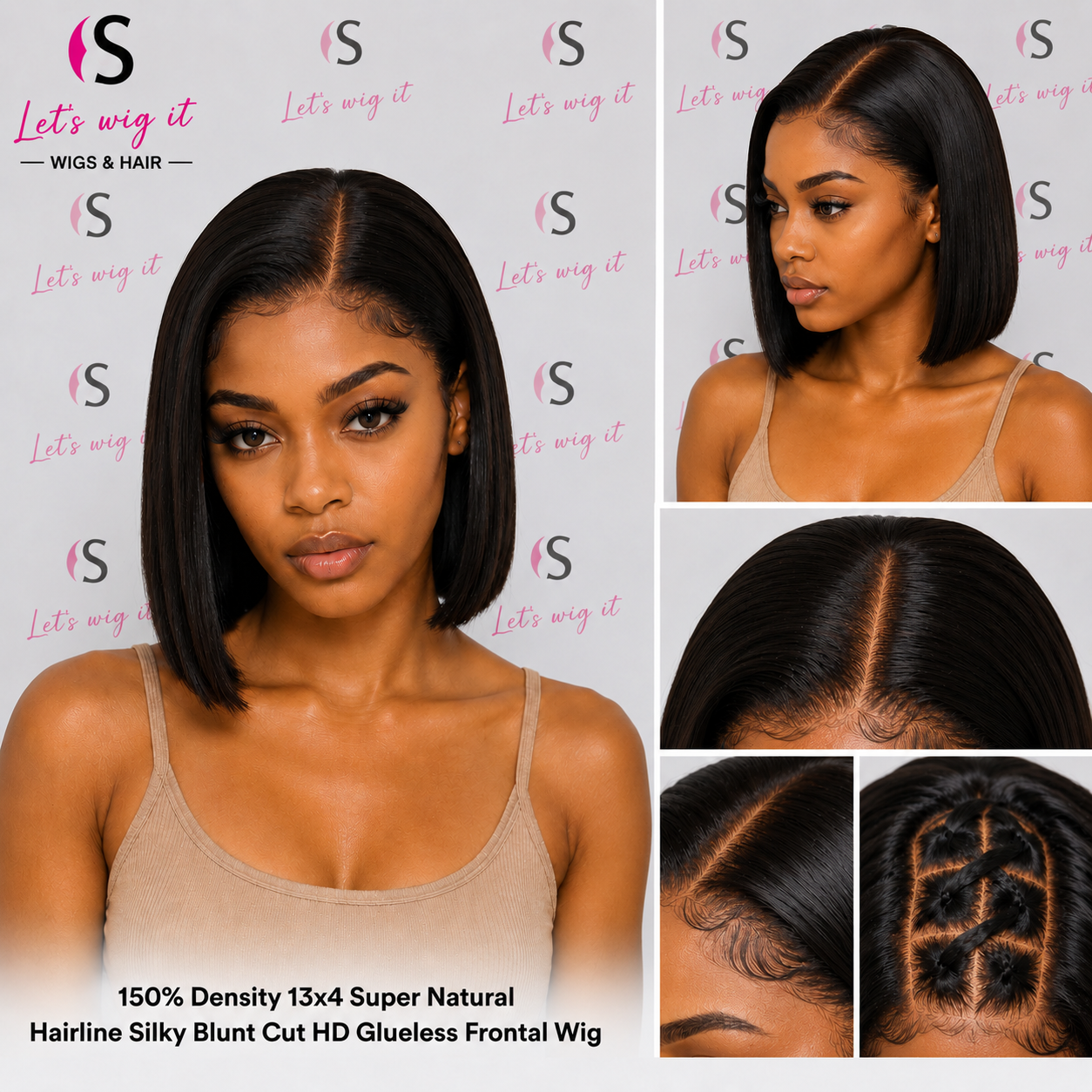 150% Density 13x4 Super Natural Hairline Silky Blunt Cut HD Glueless Frontal Lace Wig