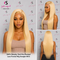 200% Density 13x4 Pre-Plucked Lace Frontal Wig Straight #613
