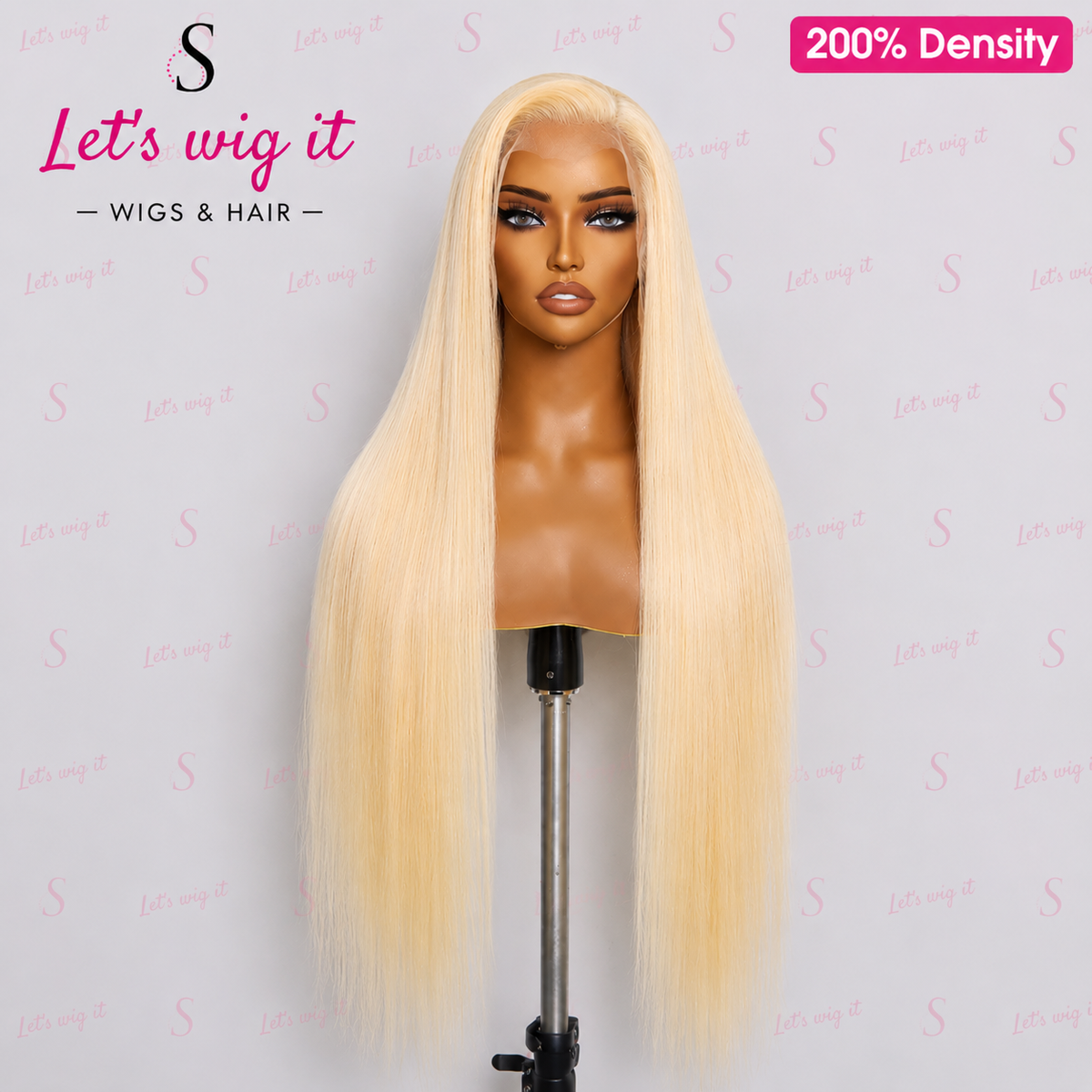 200% Density 13x4 Pre-Plucked Lace Frontal Wig Straight #613