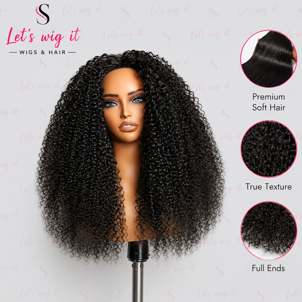 Wear And Go 180% Density Half Wig Messy Curly