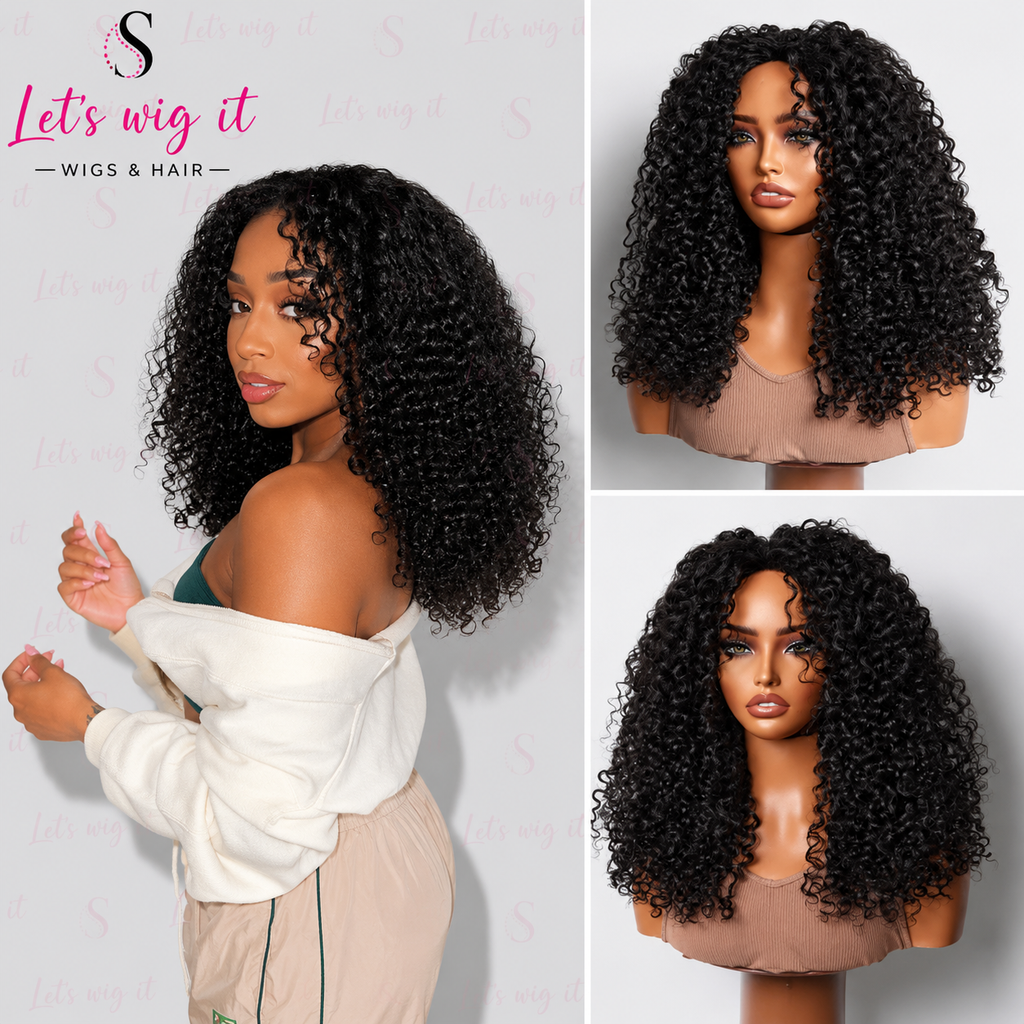 Wear And Go 180% Density Half Wig Messy Curly