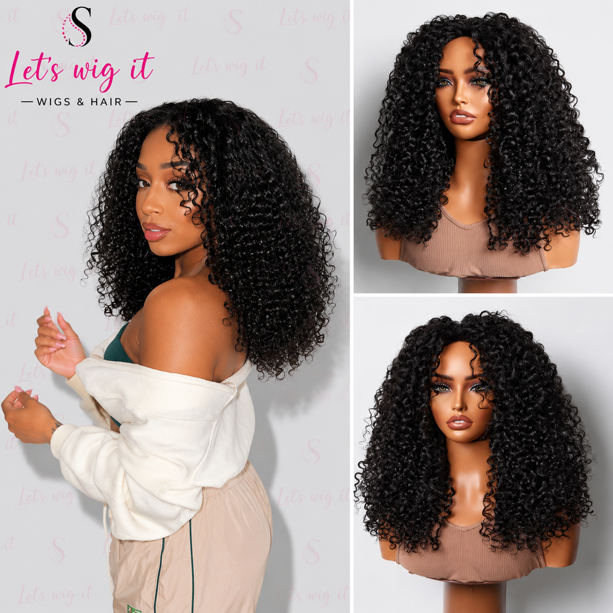 Wear And Go 180% Density Half Wig Messy Curly