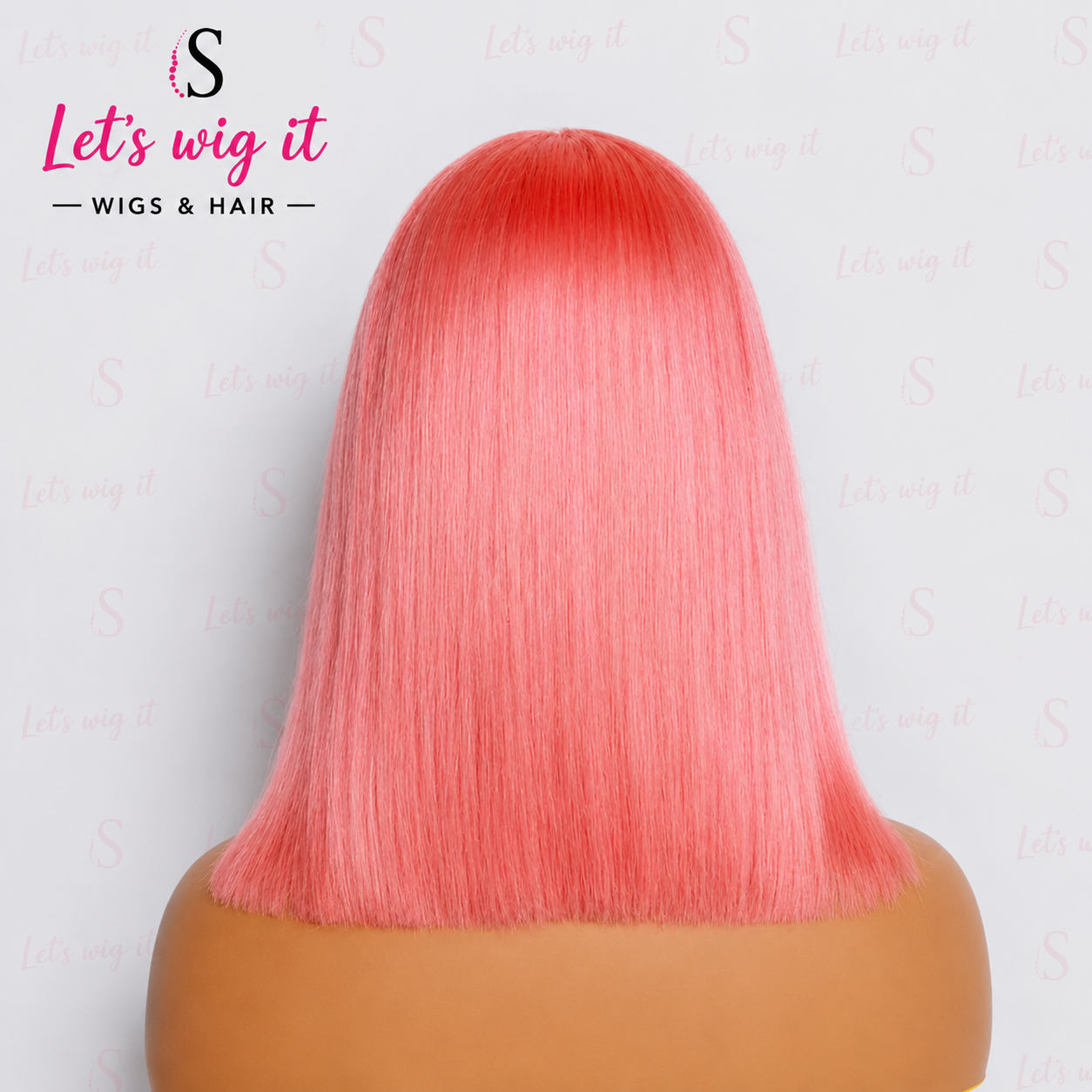 150% Density 13x4 Pre-Plucked Lace Frontal Bob Wig Straight #Pink