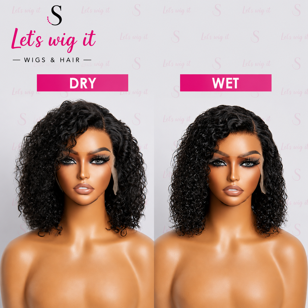 150% Density 13x4 Pre-Plucked Lace Frontal Bob Wig Curly