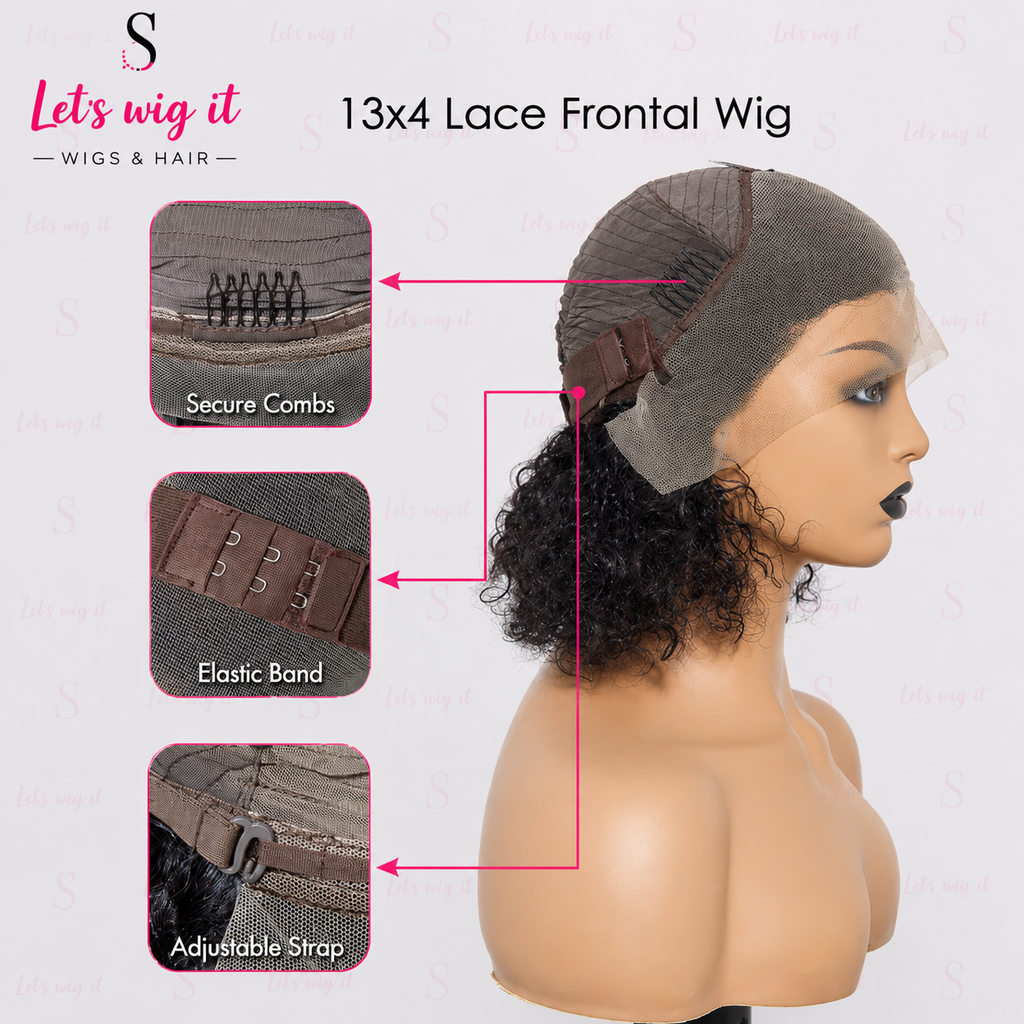 150% Density 13x4 Pre-Plucked Lace Frontal Bob Wig Curly