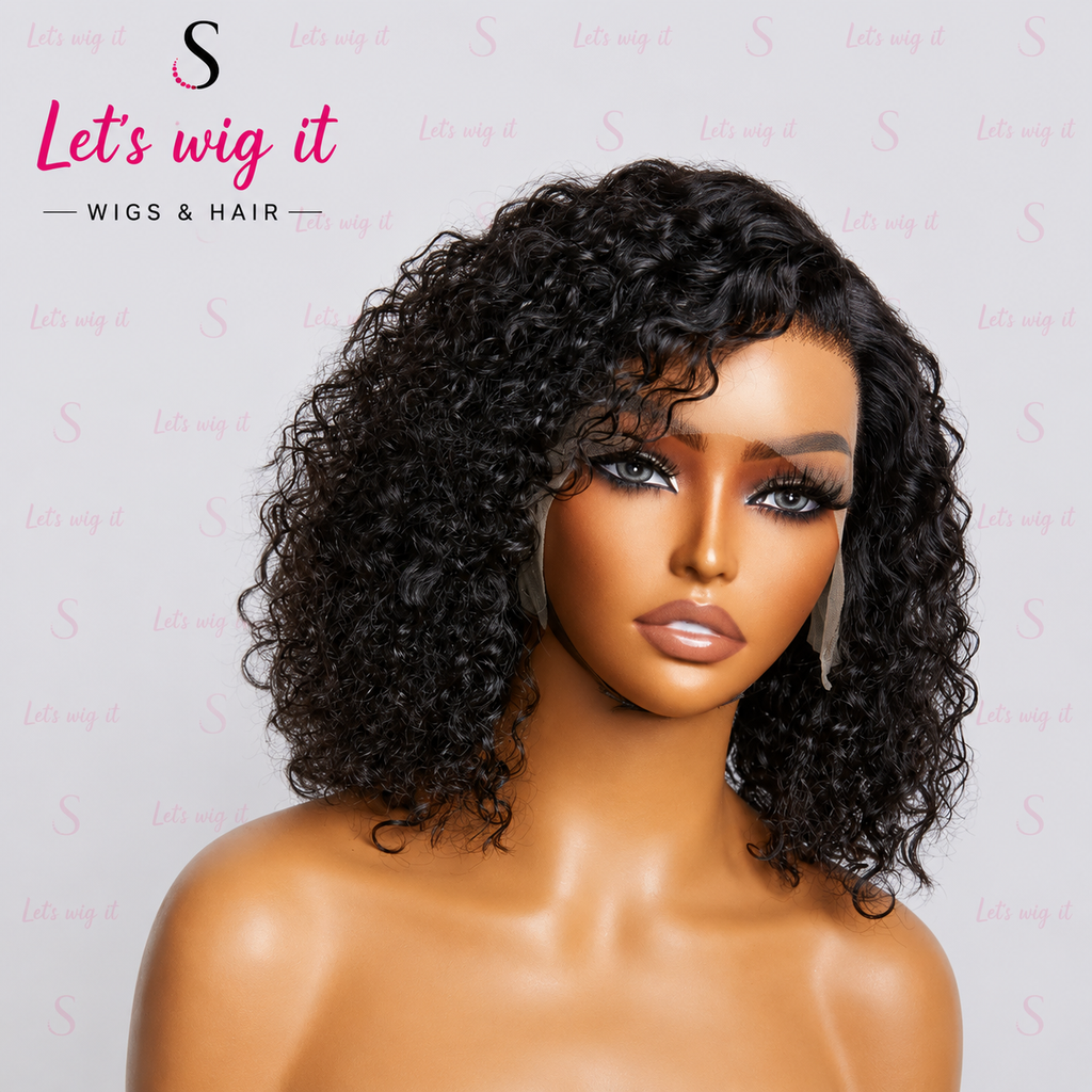 150% Density 13x4 Pre-Plucked Lace Frontal Bob Wig Curly