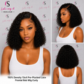 150% Density 13x4 Pre-Plucked Lace Frontal Bob Wig Curly