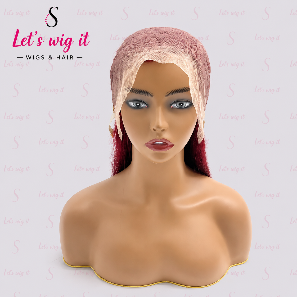 150% Density 13x4 Pre-Plucked Free Part Lace Frontal Wig Straight Burgundy