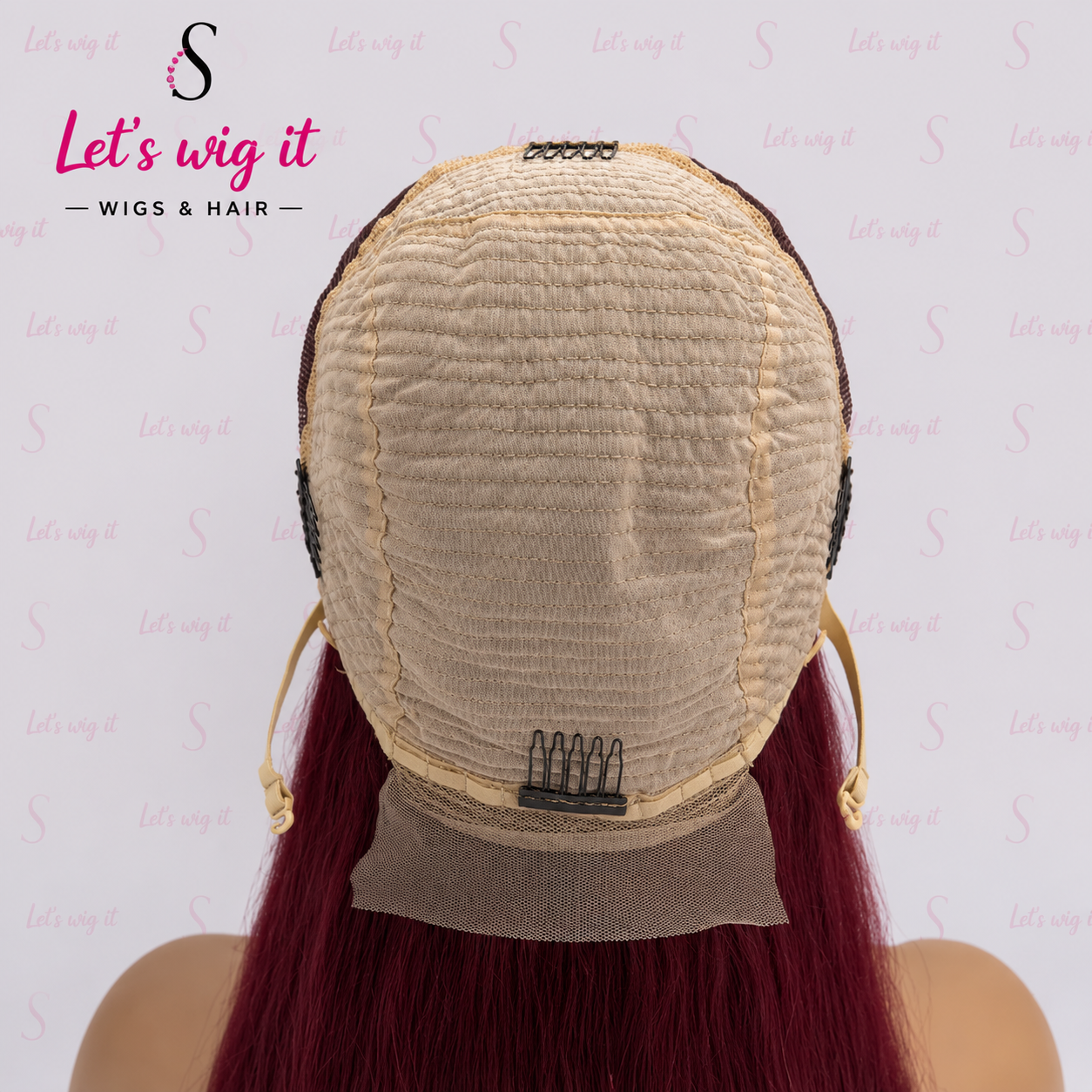 150% Density 13x4 Pre-Plucked Free Part Lace Frontal Wig Straight Burgundy