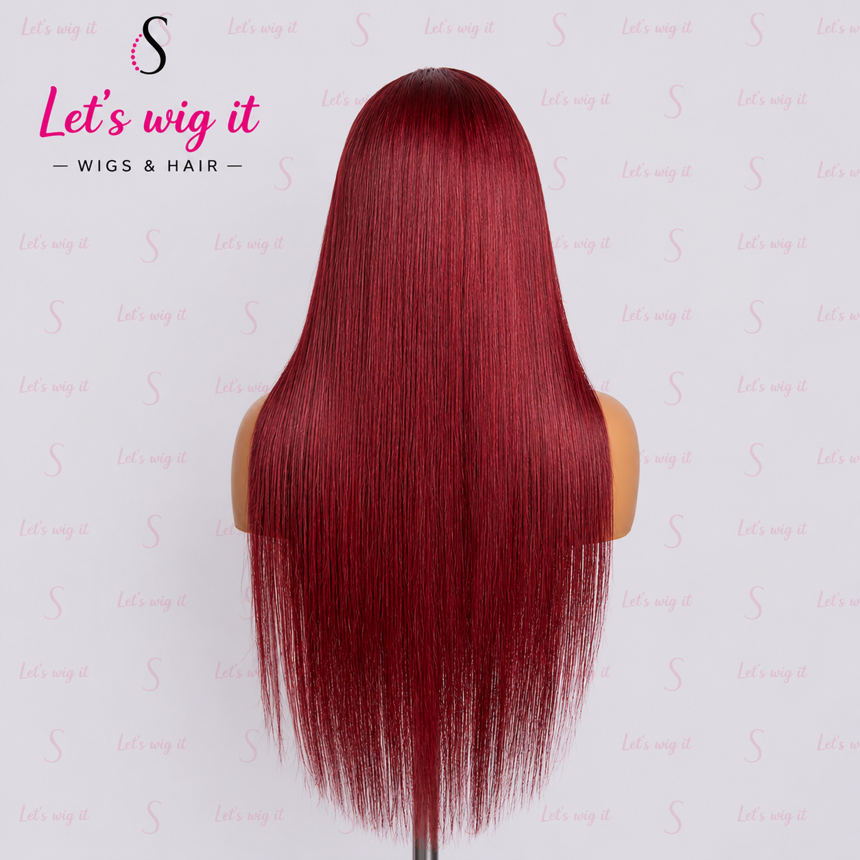 150% Density 13x4 Pre-Plucked Free Part Lace Frontal Wig Straight Burgundy