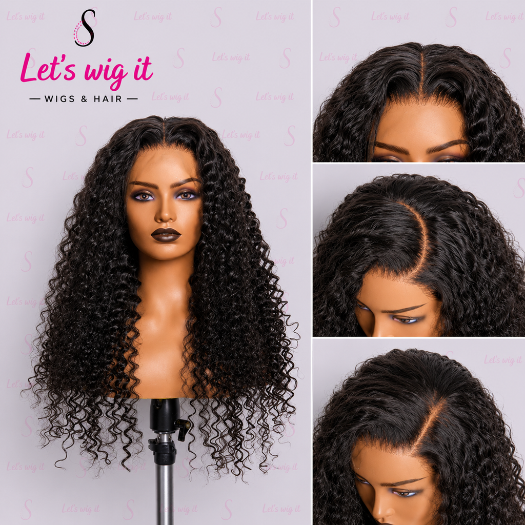 26 Inches 4x4 Faux Goddess Locs With Curls Braids Lace Closure Wig 200% Density