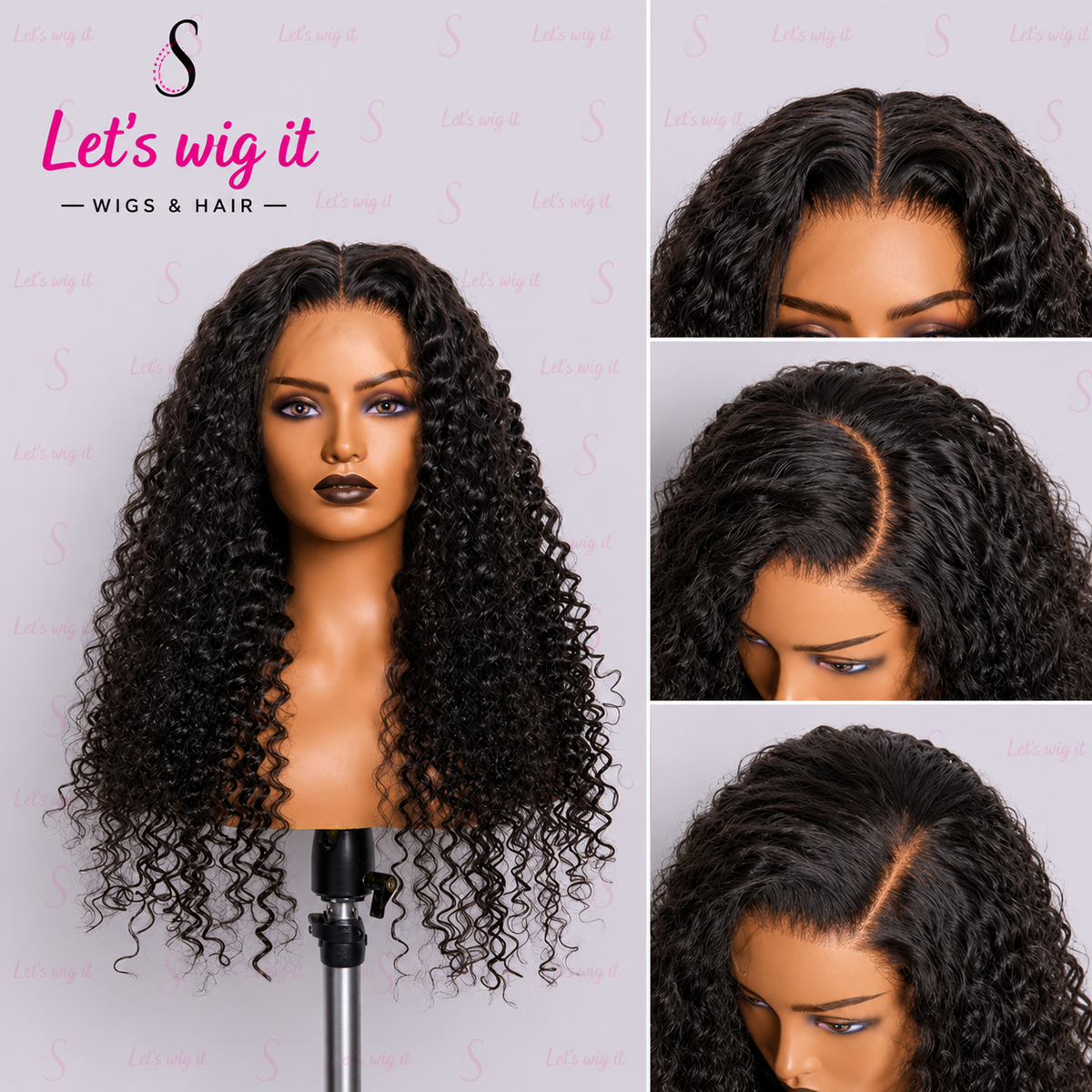 26 Inches 4x4 Faux Goddess Locs With Curls Braids Lace Closure Wig 200% Density
