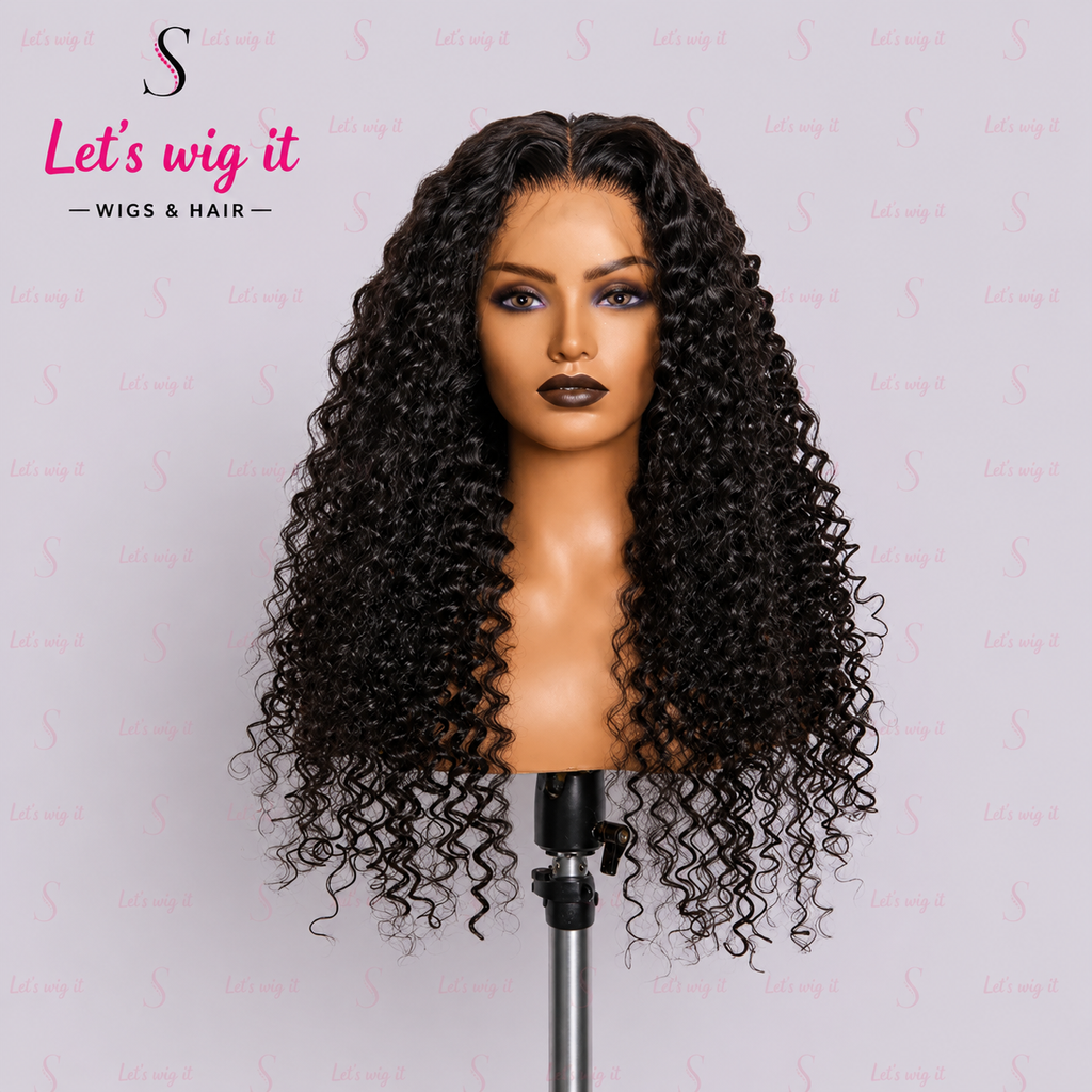 26 Inches 4x4 Faux Goddess Locs With Curls Braids Lace Closure Wig 200% Density