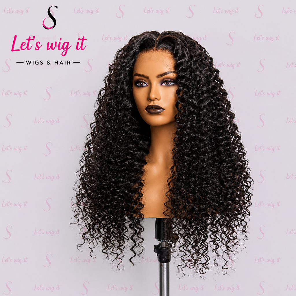 26 Inches 4x4 Faux Goddess Locs With Curls Braids Lace Closure Wig 200% Density