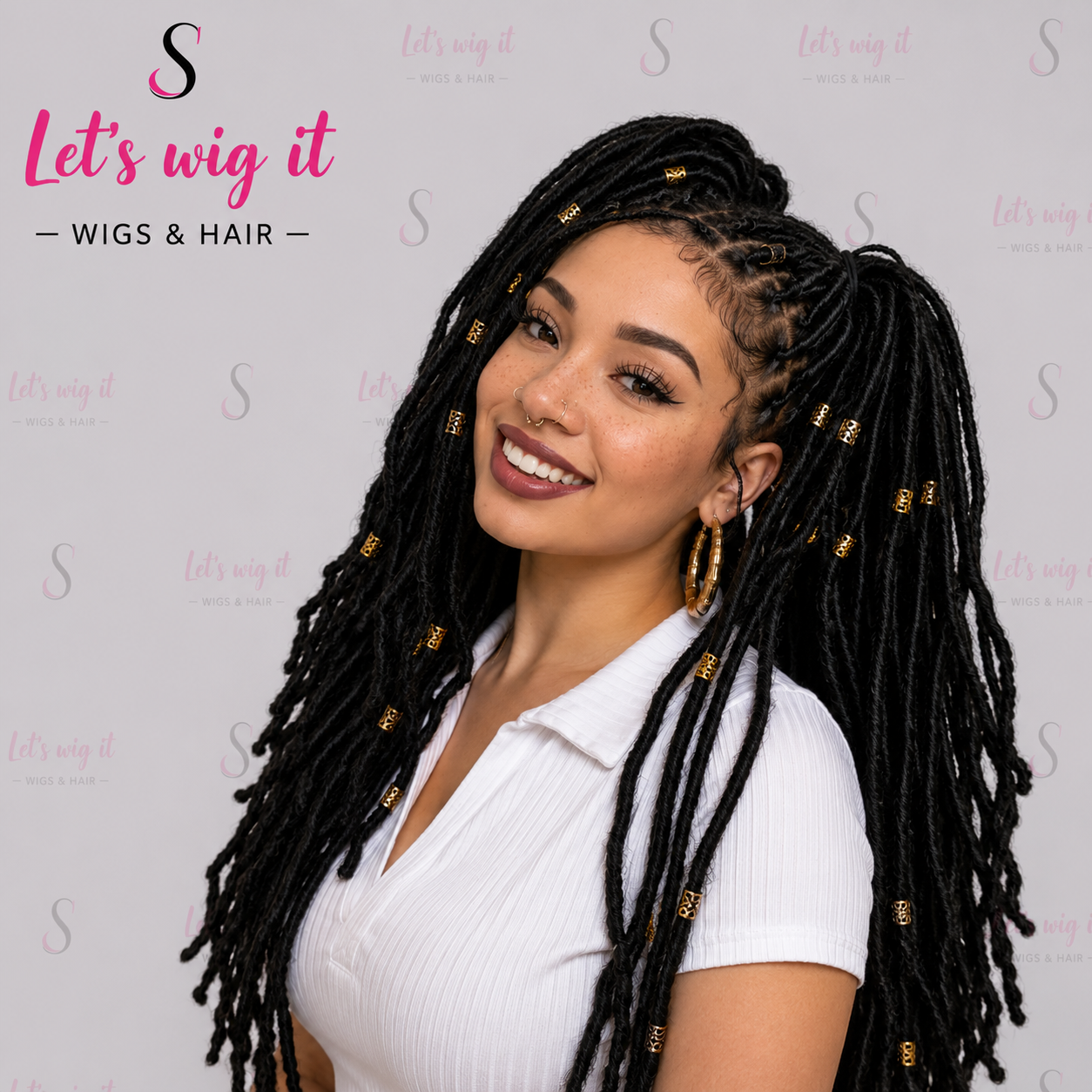 30 Inches 4x4 Boho Goddess Faux Locs Lace Closure Wig 200% Density
