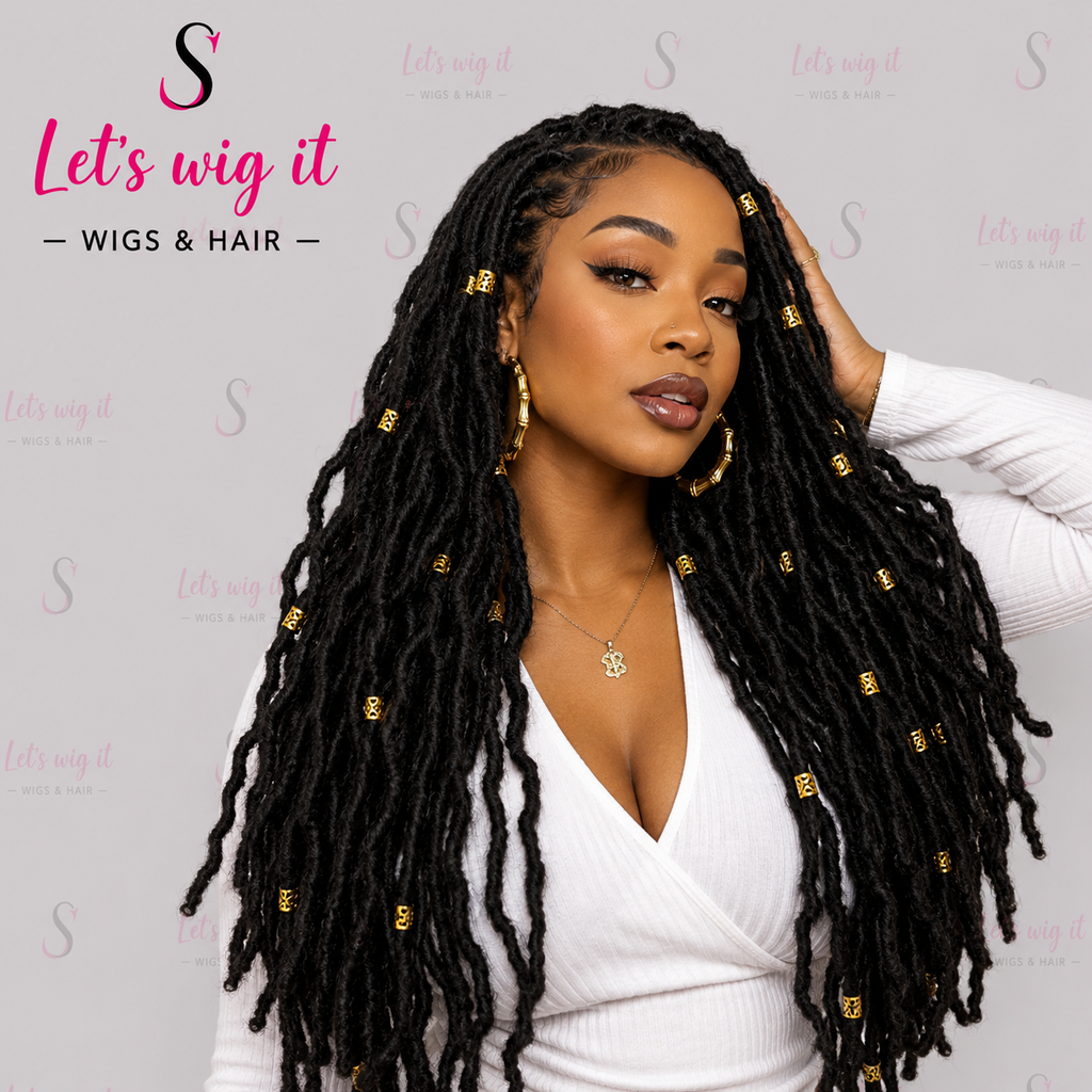 30 Inches 4x4 Boho Goddess Faux Locs Lace Closure Wig 200% Density