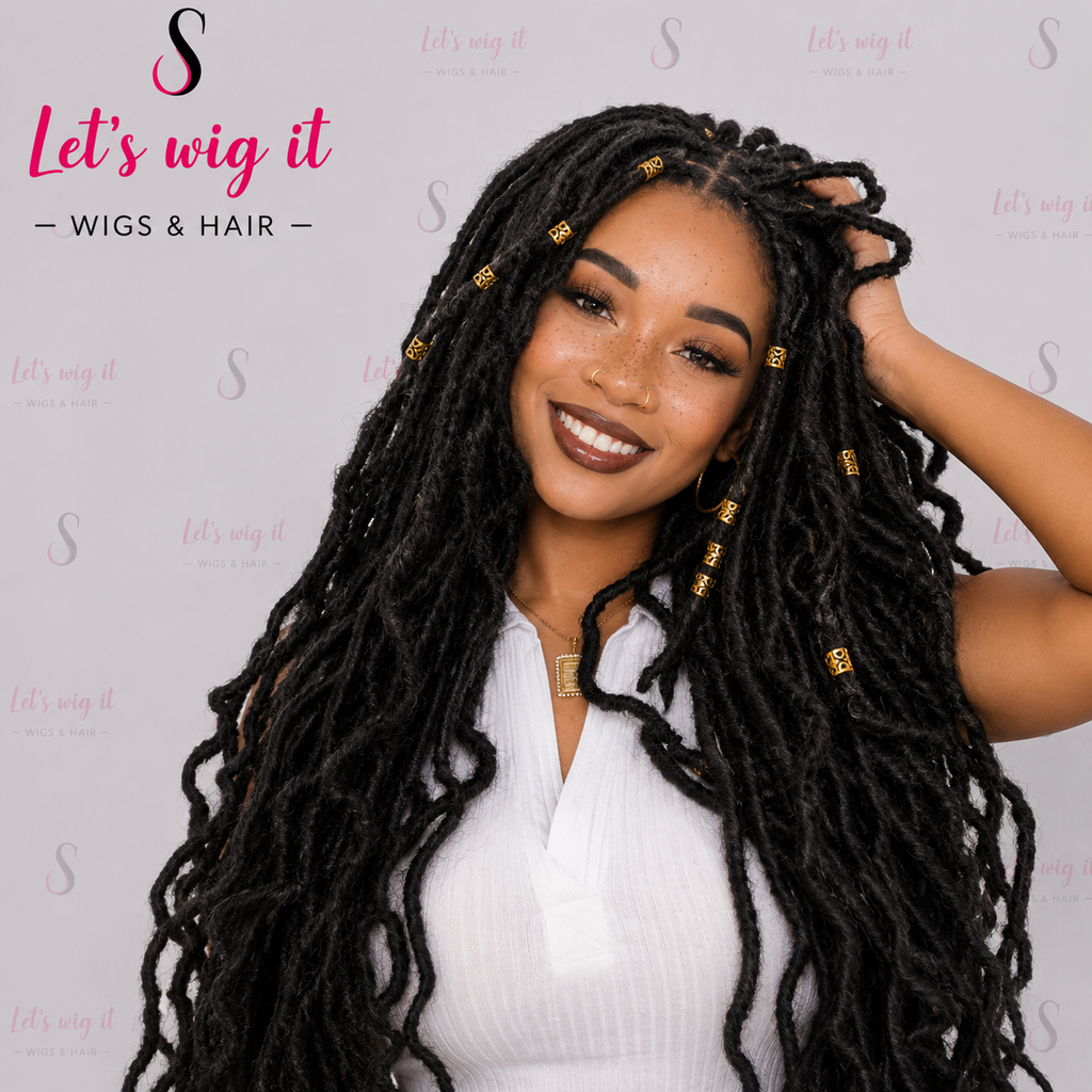 30 Inches 4x4 Boho Goddess Faux Locs Lace Closure Wig 200% Density