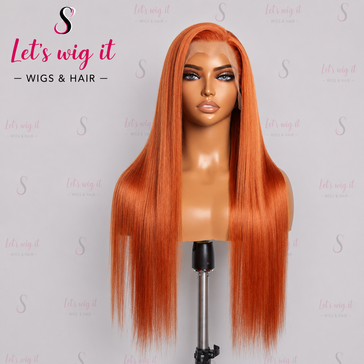 150% Density 13x4 Pre-Plucked Free Part Lace Frontal Wig Straight Ginger