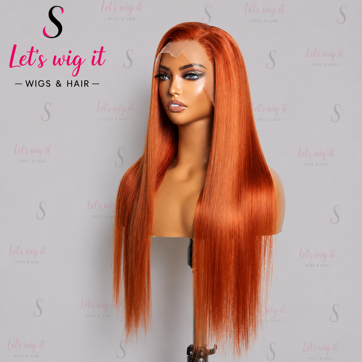 150% Density 13x4 Pre-Plucked Free Part Lace Frontal Wig Straight Ginger
