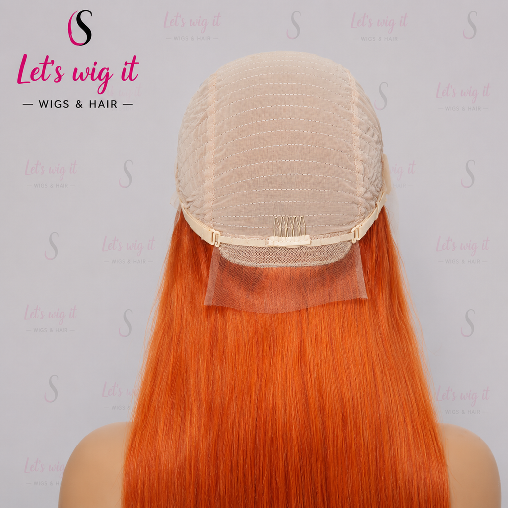 150% Density 13x4 Pre-Plucked Free Part Lace Frontal Wig Straight Ginger