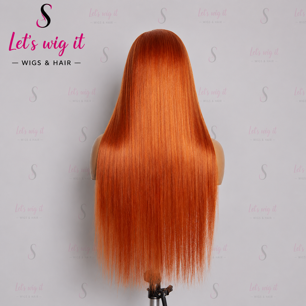 150% Density 13x4 Pre-Plucked Free Part Lace Frontal Wig Straight Ginger