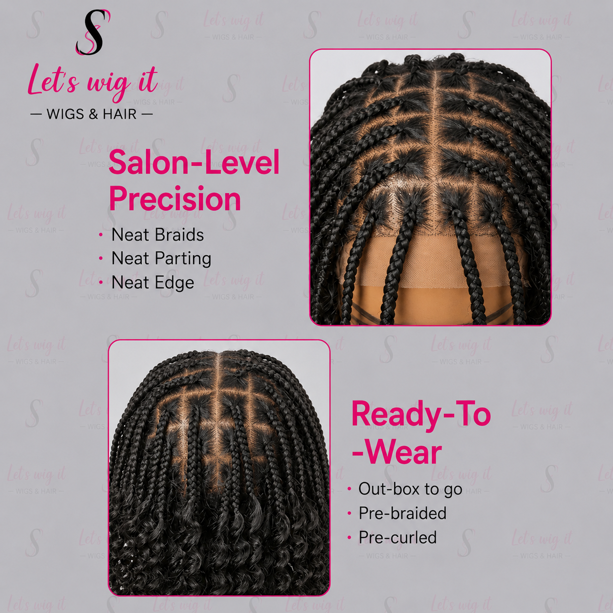 150% Density 5x5 Closure Lace With Boho Braids Pre-Cut Glueless Top Human Hair Wig